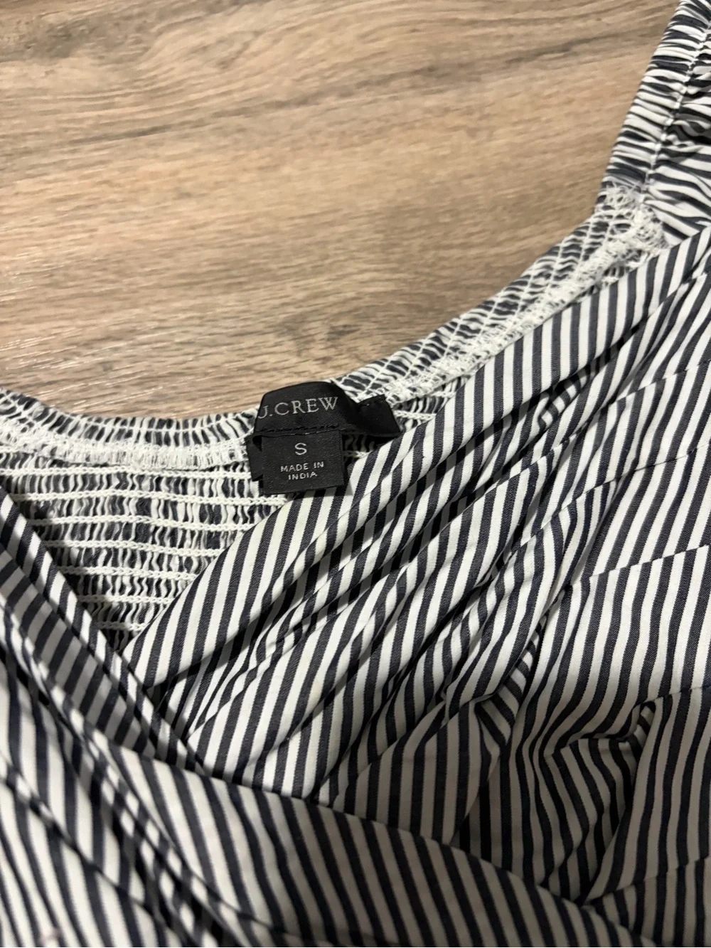 J. Crew Black & White Striped Puff-Sleeve Crop Top- small (19ptp)